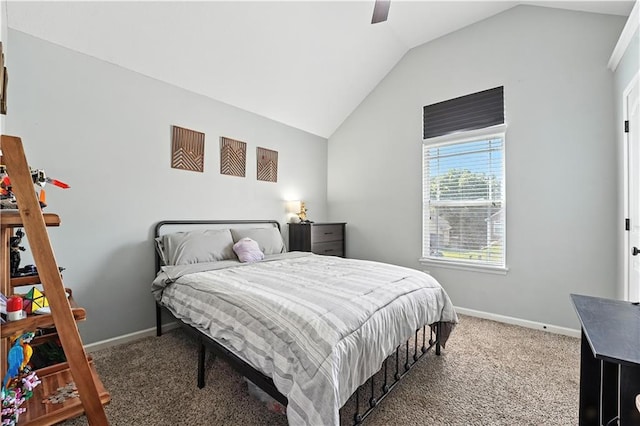 16728 Ruby Way, Basehor, KS 66007 - carpeted bedroom with lofted ceiling and ceiling fan