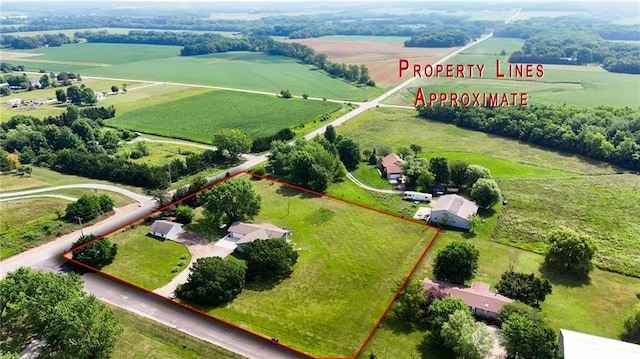 596 E 1732nd Rd, Baldwin City, KS 66006 - view of rural area featuring property parcel outlined