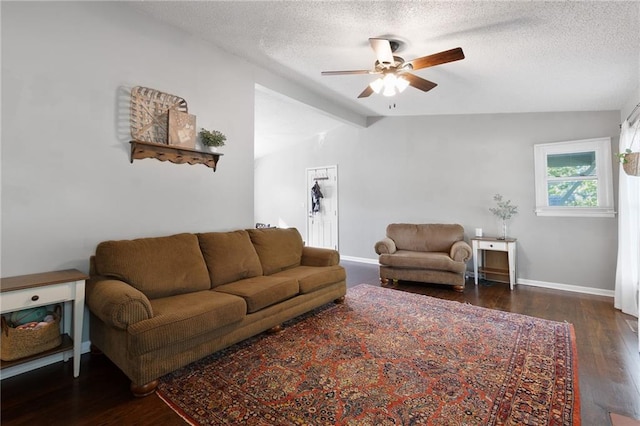 1101 Anderson St, Warrensburg, MO 64093 - living room with ceiling fan, wood finished floors, and a textured ceiling