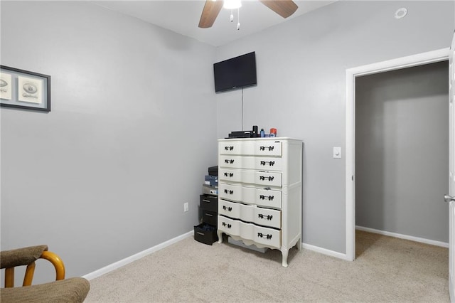 1101 Anderson St, Warrensburg, MO 64093 - sitting room with ceiling fan and light colored carpet