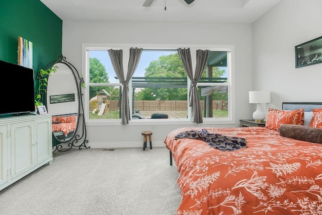 1034 SW Cheshire Dr, Lees Summit, MO 64083 - bedroom featuring light colored carpet and ceiling fan