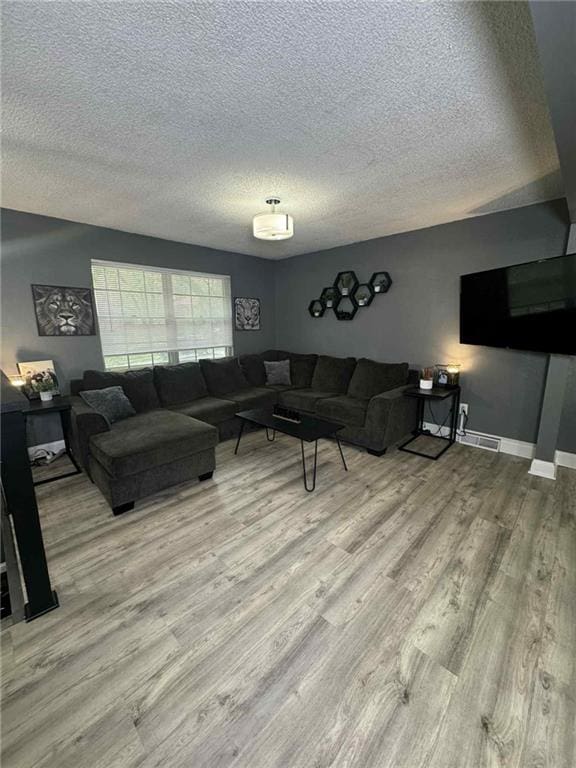 213 SW Palo Dr, Blue Springs, MO 64014 - living area featuring wood finished floors and a textured ceiling