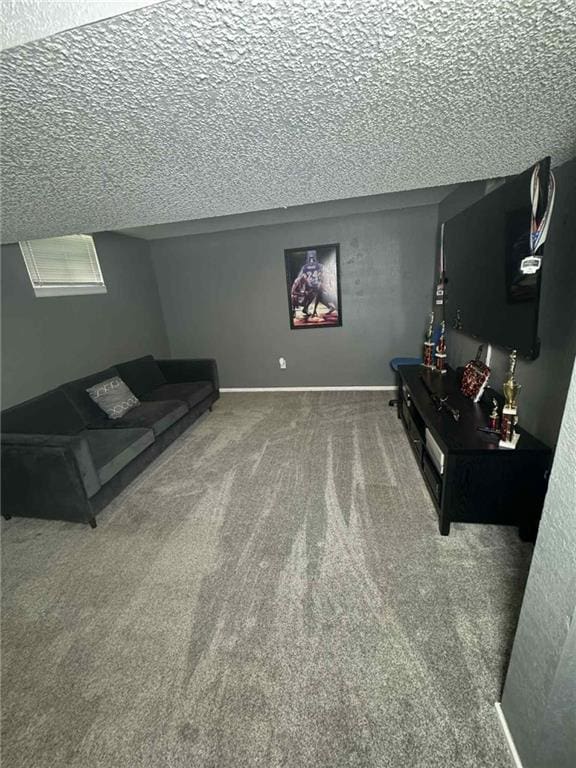 213 SW Palo Dr, Blue Springs, MO 64014 - living area featuring a textured ceiling and carpet floors