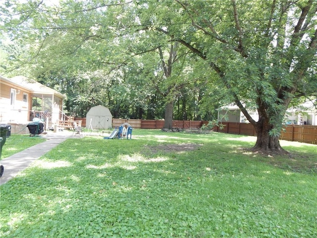 2031 Spruce St, Leavenworth, KS 66048 - fenced backyard with a storage shed