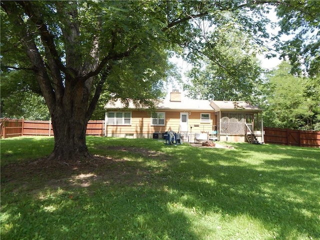2031 Spruce St, Leavenworth, KS 66048 - rear view of house with a fenced backyard