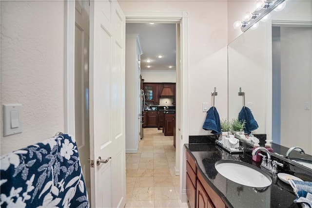 1702 Cedar Ridge Rd, Parsons, KS 67357 - bathroom with vanity and marble finish flooring