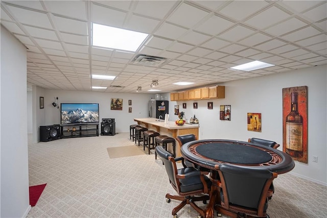 1702 Cedar Ridge Rd, Parsons, KS 67357 - playroom featuring carpet flooring, a community bar, and a drop ceiling