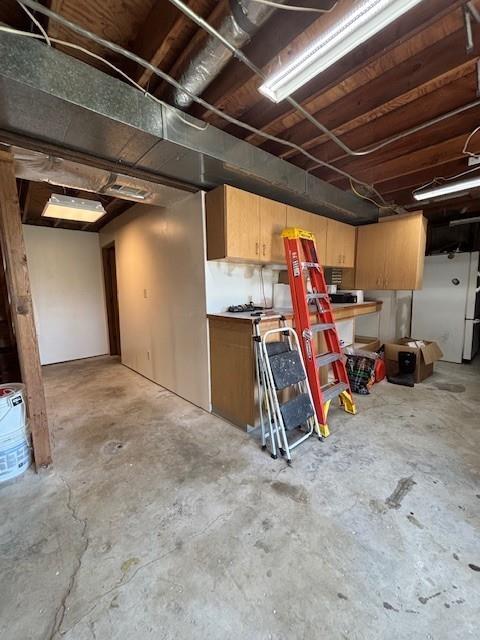 143 N 3rd St, New Strawn, KS 66839 - below grade area featuring freestanding refrigerator
