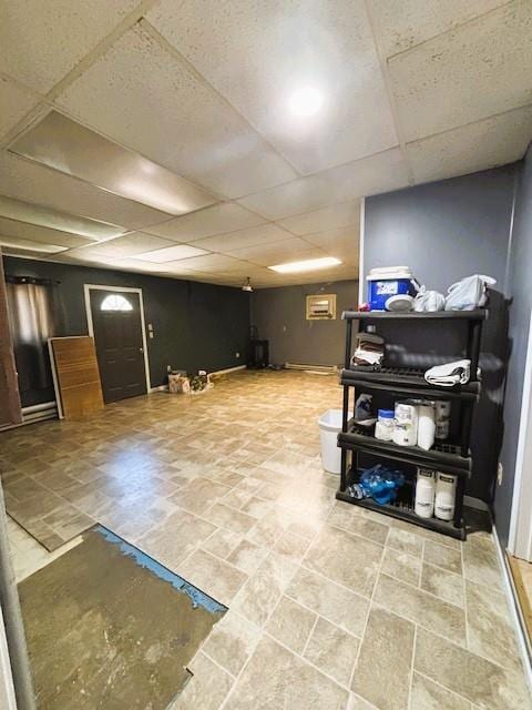 143 N 3rd St, New Strawn, KS 66839 - finished below grade area with a paneled ceiling