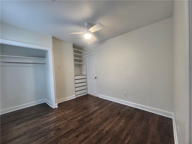 1643 Jefferson St, Kansas City, MO 64108 - unfurnished bedroom featuring dark wood finished floors and ceiling fan
