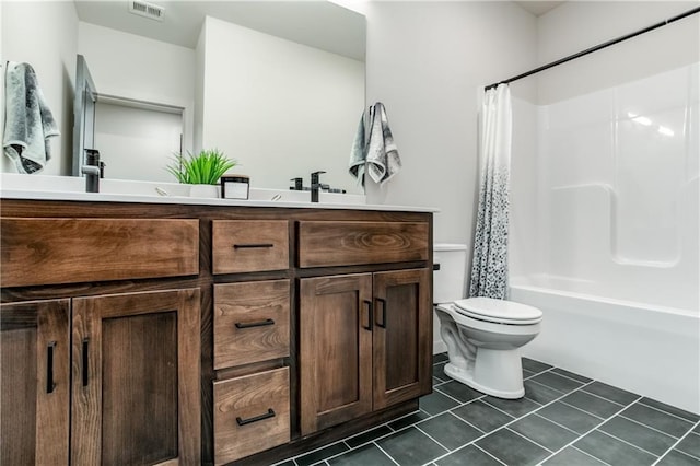 18221 W 168th Ter, Olathe, KS 66062 - bathroom featuring double vanity, tile patterned floors, and shower / tub combo with curtain