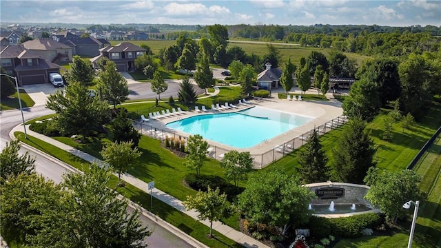 18221 W 168th Ter, Olathe, KS 66062 - aerial perspective of suburban area featuring a pool