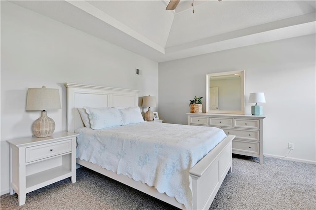 16113 S Cole St, Olathe, KS 66062 - bedroom featuring light colored carpet, vaulted ceiling, and a ceiling fan