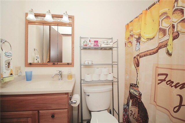 414 N Ash St, Garnett, KS 66032 - bathroom featuring vanity and a shower with curtain