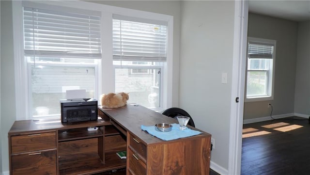 5007 Euclid Ave, Kansas City, MO 64130 - office area featuring baseboards and wood finished floors