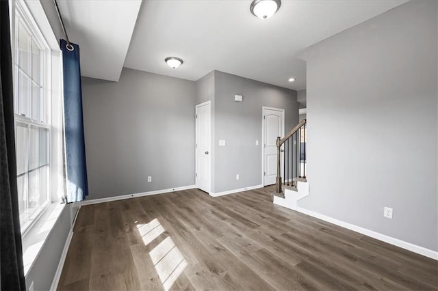 2814 N 100th St, Kansas City, KS 66109 - spare room with wood finished floors and stairway