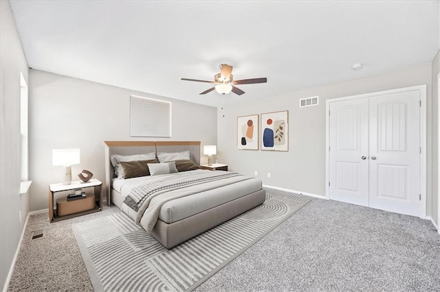 2814 N 100th St, Kansas City, KS 66109 - carpeted bedroom with a closet and a ceiling fan