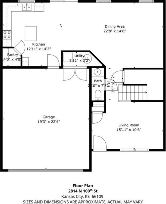 2814 N 100th St, Kansas City, KS 66109 - view of floor plan / room layout