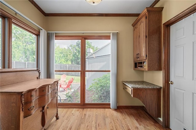 508 Ambersham Dr, Lees Summit, MO 64081 - entryway featuring light wood-style flooring and ornamental molding