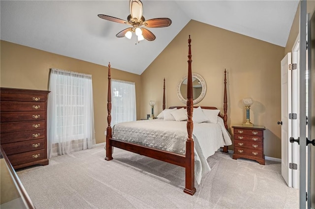 508 Ambersham Dr, Lees Summit, MO 64081 - bedroom with lofted ceiling, carpet floors, and a ceiling fan