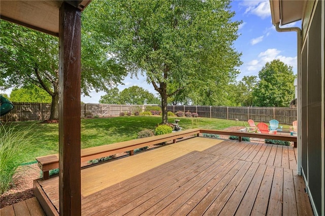 508 Ambersham Dr, Lees Summit, MO 64081 - wooden deck with a fenced backyard