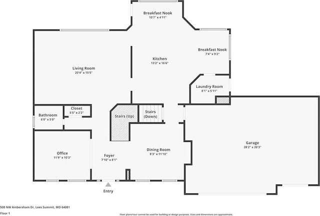 508 Ambersham Dr, Lees Summit, MO 64081 - view of floor plan / room layout