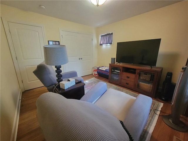 19823 74th St, Mclouth, KS 66054 - living area with wood finished floors and baseboards