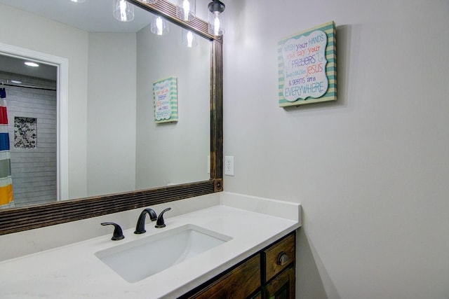 16324 S Locust St, Olathe, KS 66062 - bathroom with vanity, a shower, and recessed lighting