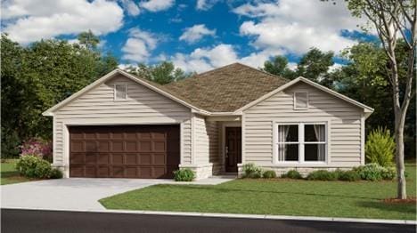 550 W Fountain St, Gardner, KS 66030 - ranch-style house with driveway, a garage, and a front lawn