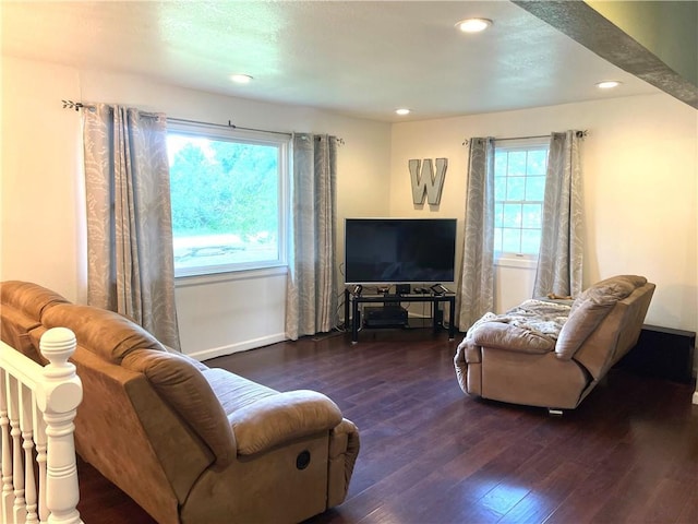 177 1150th St, Humboldt, KS 66748 - living room featuring hardwood / wood-style floors and recessed lighting