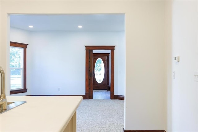 308 W Pine St, Cherokee, KS 66724 - corridor with carpet floors and recessed lighting