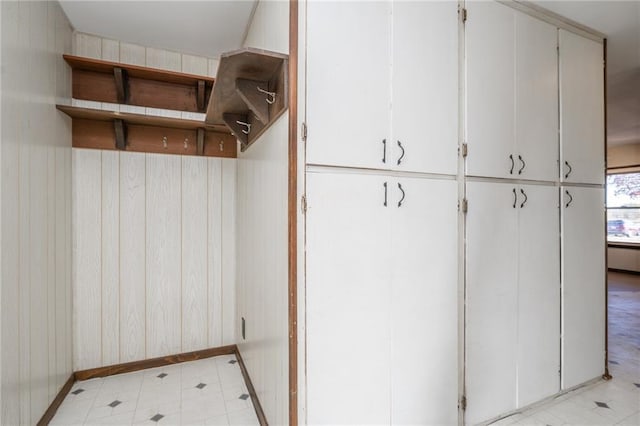 2334 N 100th Rd, Wellsville, KS 66092 - mudroom with light flooring and wood walls