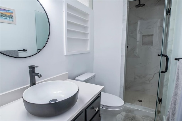 2439 Jasu Dr, Lawrence, KS 66046 - bathroom featuring a marble finish shower and vanity