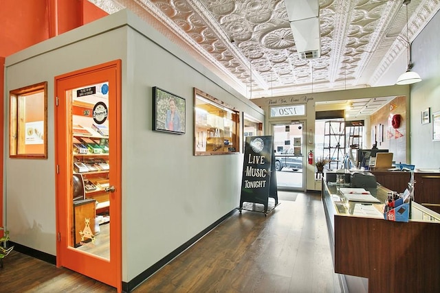 interior space featuring dark hardwood / wood-style floors