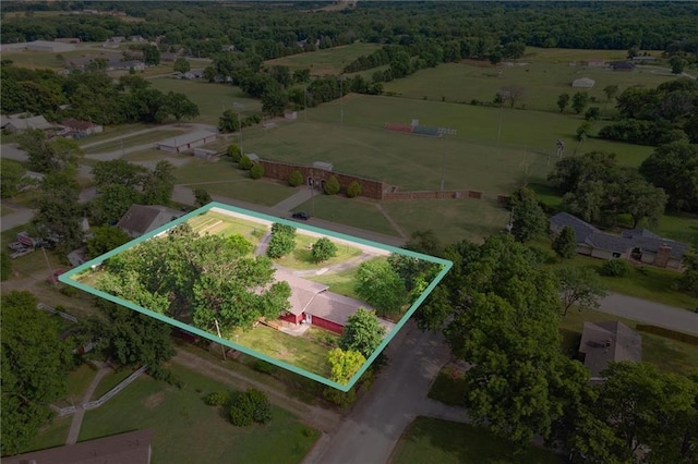 bird's eye view featuring a rural view