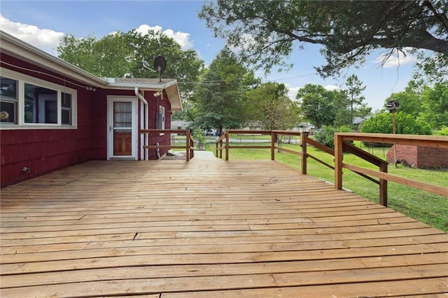 deck with a lawn