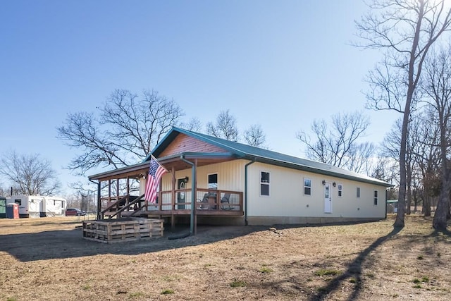 view of front facade with a deck