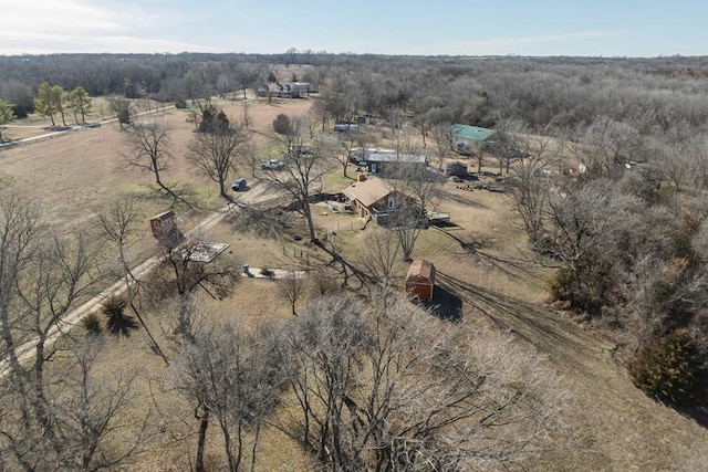 aerial view with a rural view