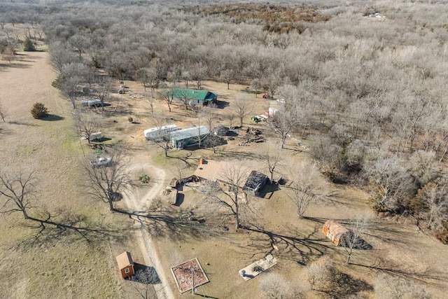 birds eye view of property featuring a rural view