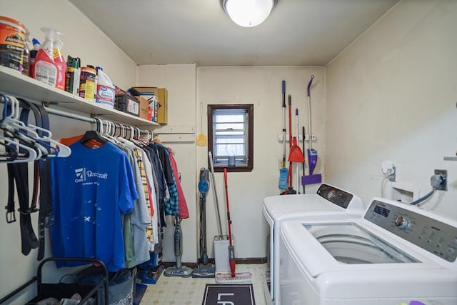 laundry room with washer and dryer