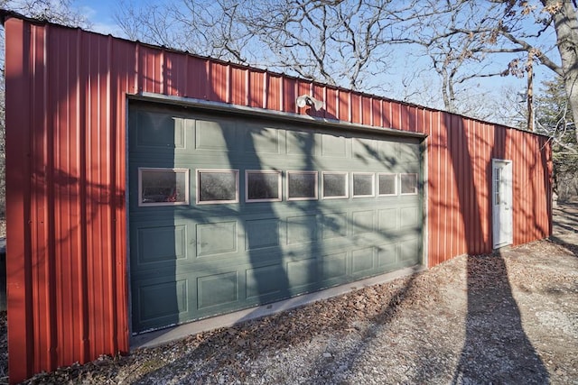 view of garage