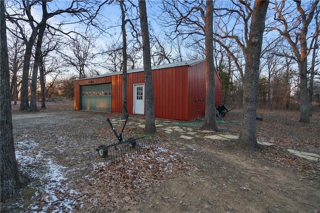 view of outdoor structure featuring a garage