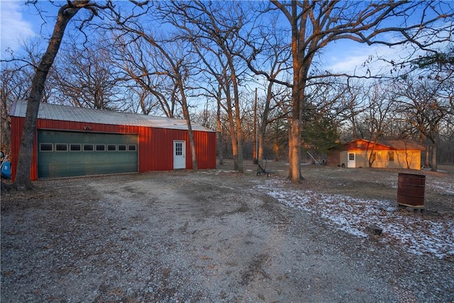 view of garage