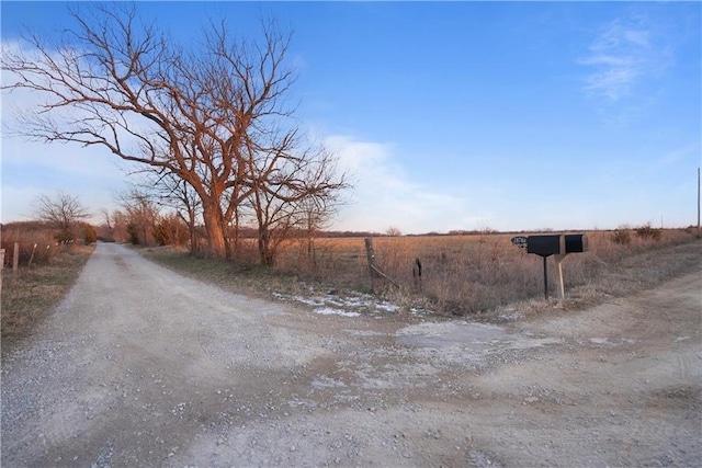 view of road featuring a rural view