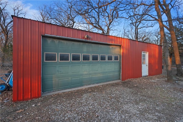 view of garage