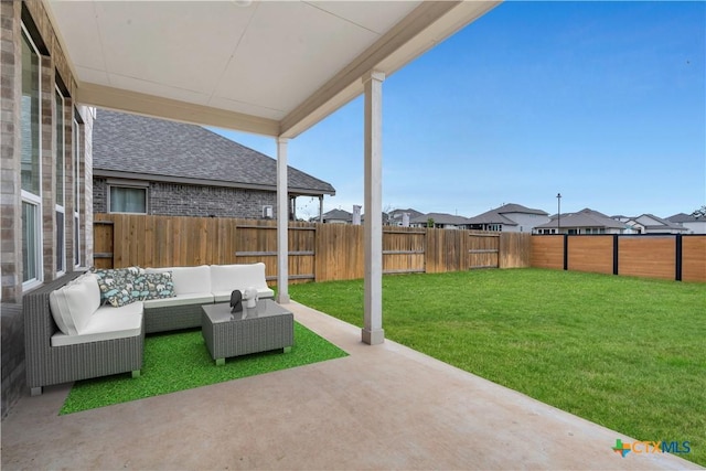 view of patio with outdoor lounge area