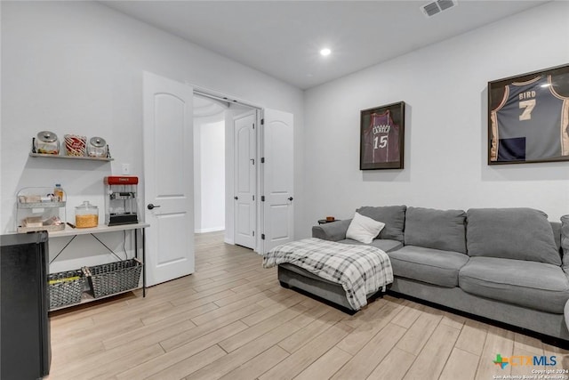 living room featuring light hardwood / wood-style flooring