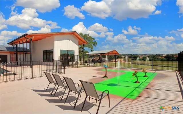 view of community featuring a patio