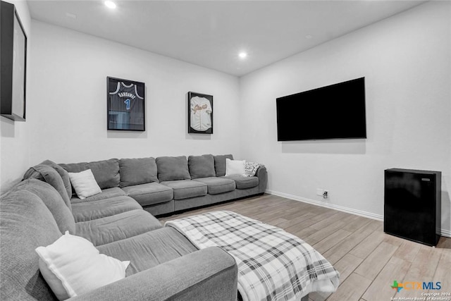 living room featuring light hardwood / wood-style flooring