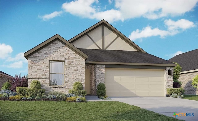 2588 Gideon Ln, New Braunfels, TX 78130 - view of front facade featuring stone siding and driveway